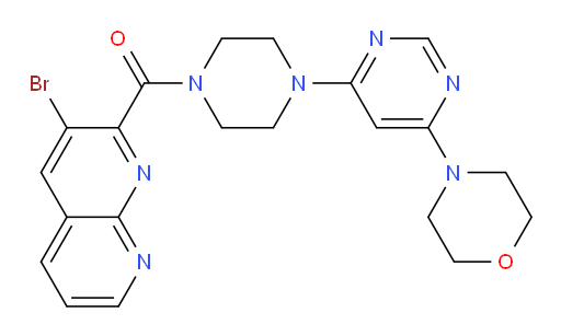 (3-bromo-1,8-naphthyridin-2-yl)(4-(6-morpholinopyrimidin-4-yl)piperazin-1-yl)methanone