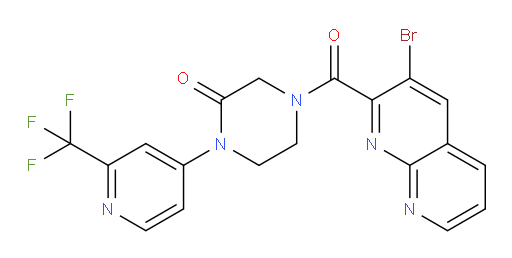 4-(3-bromo-1,8-naphthyridine-2-carbonyl)-1-(2-(trifluoromethyl)pyridin-4-yl)piperazin-2-one