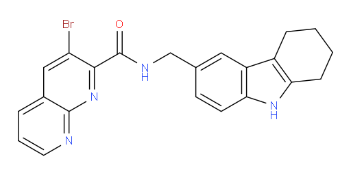 3-bromo-N-((2,3,4,9-tetrahydro-1H-carbazol-6-yl)methyl)-1,8-naphthyridine-2-carboxamide