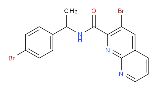 3-bromo-N-(1-(4-bromophenyl)ethyl)-1,8-naphthyridine-2-carboxamide