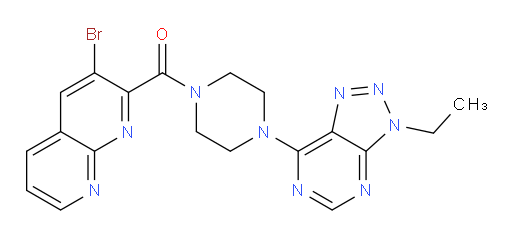 (3-bromo-1,8-naphthyridin-2-yl)(4-(3-ethyl-3H-[1,2,3]triazolo[4,5-d]pyrimidin-7-yl)piperazin-1-yl)methanone