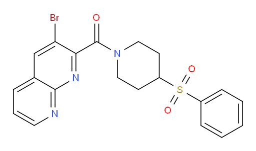 (3-bromo-1,8-naphthyridin-2-yl)(4-(phenylsulfonyl)piperidin-1-yl)methanone