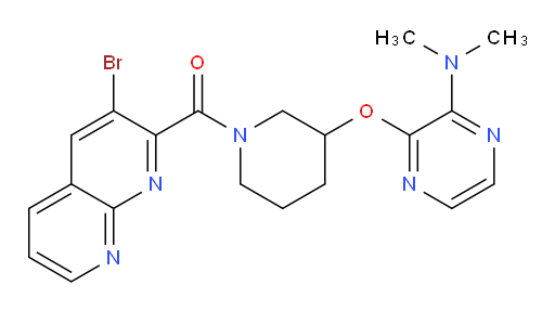 (3-bromo-1,8-naphthyridin-2-yl)(3-((3-(dimethylamino)pyrazin-2-yl)oxy)piperidin-1-yl)methanone
