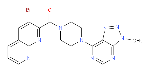 (3-bromo-1,8-naphthyridin-2-yl)(4-(3-methyl-3H-[1,2,3]triazolo[4,5-d]pyrimidin-7-yl)piperazin-1-yl)methanone