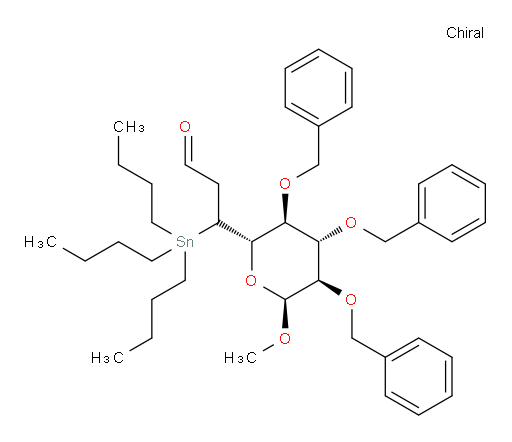3-(tributylstannyl)-3-((2S,3S,4S,5R,6S)-3,4,5-tris(benzyloxy)-6-methoxytetrahydro-2H-pyran-2-yl)propanal