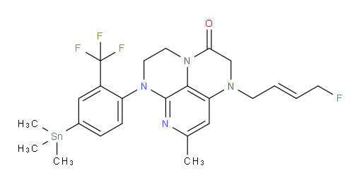 (E)-1-(4-fluorobut-2-en-1-yl)-8-methyl-6-(2-(trifluoromethyl)-4-(trimethylstannyl)phenyl)-1,2,5,6-tetrahydro-1,3a,6,7-tetraazaphenalen-3(4H)-one