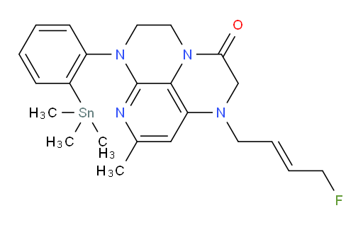 (E)-1-(4-fluorobut-2-en-1-yl)-8-methyl-6-(2-(trimethylstannyl)phenyl)-1,2,5,6-tetrahydro-1,3a,6,7-tetraazaphenalen-3(4H)-one