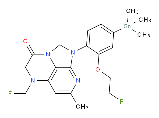 1-(2-(2-fluoroethoxy)-4-(trimethylstannyl)phenyl)-5-(fluoromethyl)-7-methyl-4,5-dihydro-1H-1,2a,5,8-tetraazaacenaphthylen-3(2H)-one