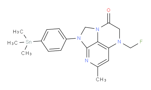 5-(fluoromethyl)-7-methyl-1-(4-(trimethylstannyl)phenyl)-4,5-dihydro-1H-1,2a,5,8-tetraazaacenaphthylen-3(2H)-one