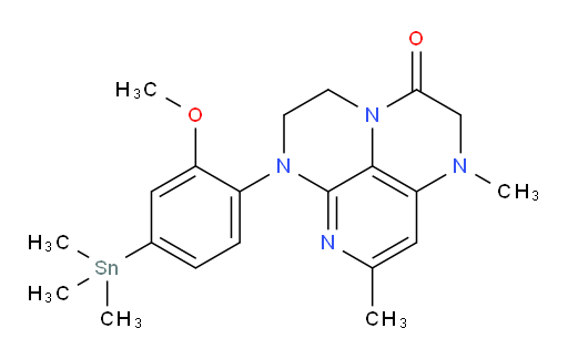 6-(2-methoxy-4-(trimethylstannyl)phenyl)-1,8-dimethyl-1,2,5,6-tetrahydro-1,3a,6,7-tetraazaphenalen-3(4H)-one