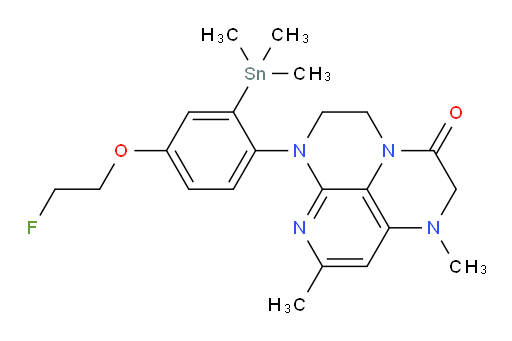 6-(4-(2-fluoroethoxy)-2-(trimethylstannyl)phenyl)-1,8-dimethyl-1,2,5,6-tetrahydro-1,3a,6,7-tetraazaphenalen-3(4H)-one