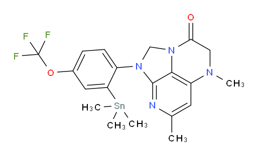 5,7-dimethyl-1-(4-(trifluoromethoxy)-2-(trimethylstannyl)phenyl)-4,5-dihydro-1H-1,2a,5,8-tetraazaacenaphthylen-3(2H)-one