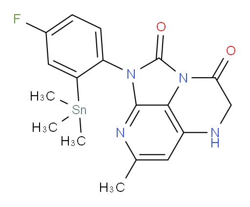 1-(4-fluoro-2-(trimethylstannyl)phenyl)-7-methyl-4,5-dihydro-1H-1,2a,5,8-tetraazaacenaphthylene-2,3-dione