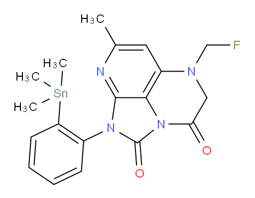 5-(fluoromethyl)-7-methyl-1-(2-(trimethylstannyl)phenyl)-4,5-dihydro-1H-1,2a,5,8-tetraazaacenaphthylene-2,3-dione