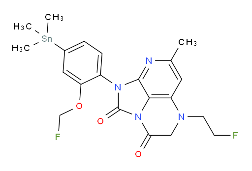 5-(2-fluoroethyl)-1-(2-(fluoromethoxy)-4-(trimethylstannyl)phenyl)-7-methyl-4,5-dihydro-1H-1,2a,5,8-tetraazaacenaphthylene-2,3-dione