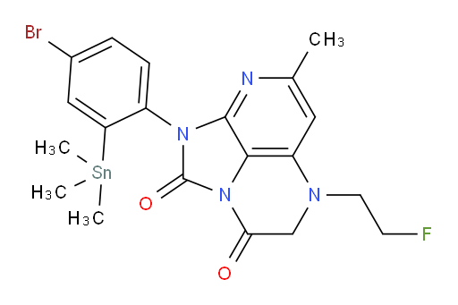 1-(4-bromo-2-(trimethylstannyl)phenyl)-5-(2-fluoroethyl)-7-methyl-4,5-dihydro-1H-1,2a,5,8-tetraazaacenaphthylene-2,3-dione