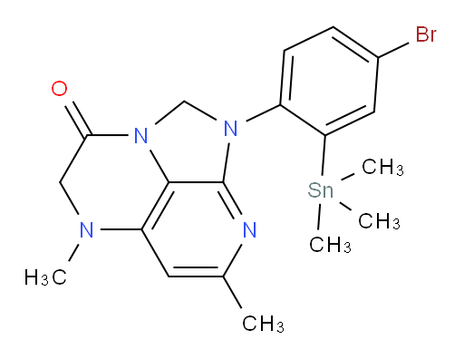 1-(4-bromo-2-(trimethylstannyl)phenyl)-5,7-dimethyl-4,5-dihydro-1H-1,2a,5,8-tetraazaacenaphthylen-3(2H)-one