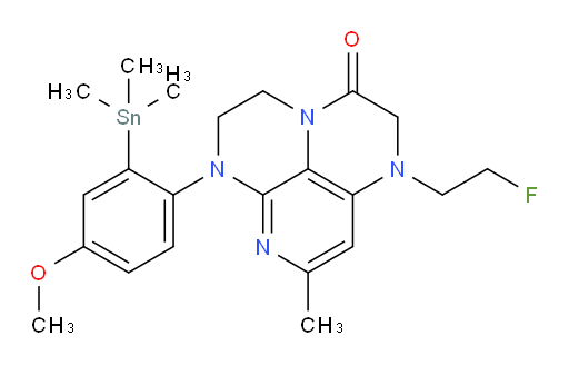 1-(2-fluoroethyl)-6-(4-methoxy-2-(trimethylstannyl)phenyl)-8-methyl-1,2,5,6-tetrahydro-1,3a,6,7-tetraazaphenalen-3(4H)-one