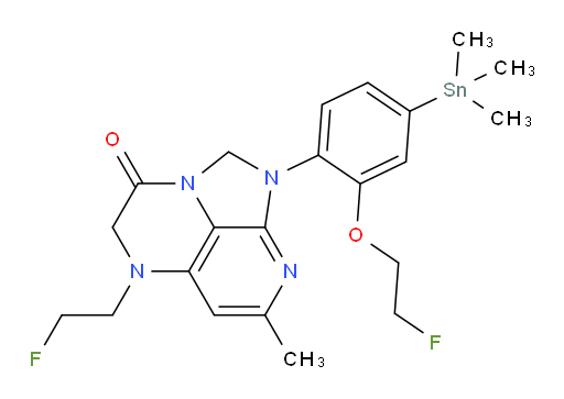 1-(2-(2-fluoroethoxy)-4-(trimethylstannyl)phenyl)-5-(2-fluoroethyl)-7-methyl-4,5-dihydro-1H-1,2a,5,8-tetraazaacenaphthylen-3(2H)-one