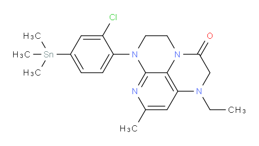 6-(2-chloro-4-(trimethylstannyl)phenyl)-1-ethyl-8-methyl-1,2,5,6-tetrahydro-1,3a,6,7-tetraazaphenalen-3(4H)-one
