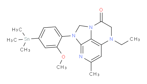 5-ethyl-1-(2-methoxy-4-(trimethylstannyl)phenyl)-7-methyl-4,5-dihydro-1H-1,2a,5,8-tetraazaacenaphthylen-3(2H)-one