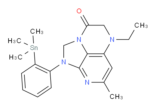 5-ethyl-7-methyl-1-(2-(trimethylstannyl)phenyl)-4,5-dihydro-1H-1,2a,5,8-tetraazaacenaphthylen-3(2H)-one