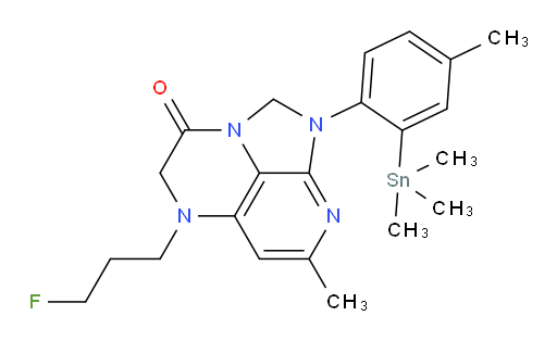 5-(3-fluoropropyl)-7-methyl-1-(4-methyl-2-(trimethylstannyl)phenyl)-4,5-dihydro-1H-1,2a,5,8-tetraazaacenaphthylen-3(2H)-one