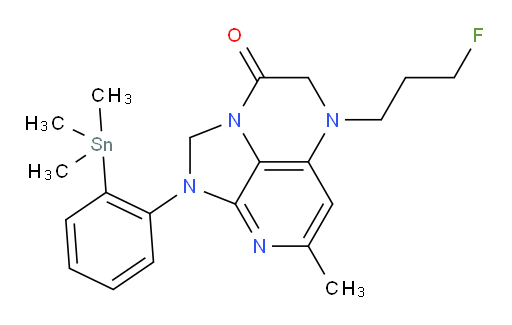 5-(3-fluoropropyl)-7-methyl-1-(2-(trimethylstannyl)phenyl)-4,5-dihydro-1H-1,2a,5,8-tetraazaacenaphthylen-3(2H)-one