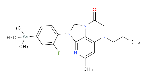 1-(2-fluoro-4-(trimethylstannyl)phenyl)-7-methyl-5-propyl-4,5-dihydro-1H-1,2a,5,8-tetraazaacenaphthylen-3(2H)-one