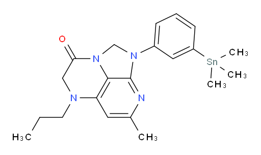 7-methyl-5-propyl-1-(3-(trimethylstannyl)phenyl)-4,5-dihydro-1H-1,2a,5,8-tetraazaacenaphthylen-3(2H)-one