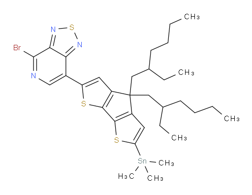 7-(4,4-bis(2-ethylhexyl)-6-(trimethylstannyl)-4H-cyclopenta[1,2-b:5,4-b']dithiophen-2-yl)-4-bromo-[1,2,5]thiadiazolo[3,4-c]pyridine