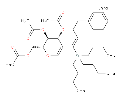 (2R,3S,4R)-2-(乙酰氧基甲基)-5-((E)-4-苯基-1-(三丁基锡基)丁-1-烯-1-基)-3,4-二氢-2H-吡喃-3,4-二基 二乙酸酯