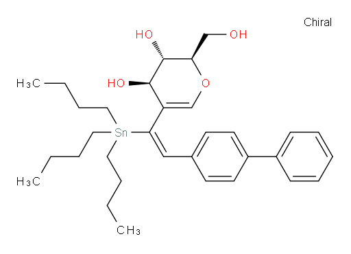 (2R,3S,4R)-5-((E)-2-([1,1'-biphenyl]-4-yl)-1-(tributylstannyl)vinyl)-2-(hydroxymethyl)-3,4-dihydro-2H-pyran-3,4-diol