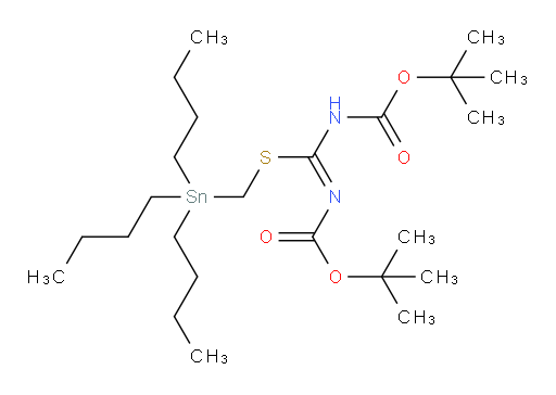 1,1-Dimethylethyl N-[[[(1,1-dimethylethoxy)carbonyl]amino][[(tributylstannyl)methyl]thio]methylene]carbamate