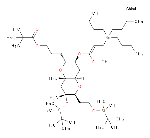 3-((2R,3S,4aR,6S,7R,8aS)-7-((tert-butyldimethylsilyl)oxy)-6-(2-((tert-butyldimethylsilyl)oxy)ethyl)-3-(((E)-1-methoxy-3-(tributylstannyl)prop-1-en-1-yl)oxy)-7,8a-dimethyloctahydropyrano[3,2-b]pyran-2-yl)propyl pivalate