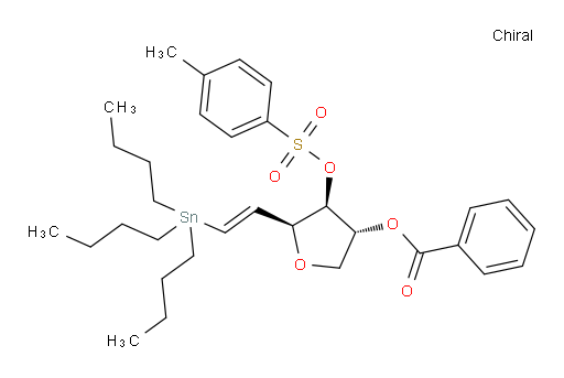 (3R,4R,5S)-4-(对甲苯磺酰氧)-5-((E)-2-(三丁基锡基)乙烯基)四氢呋喃-3-基 苯甲酸酯
