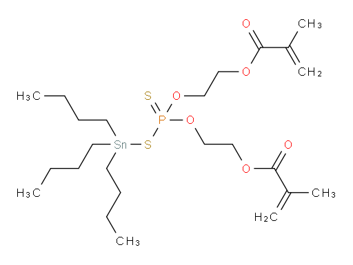2-Propenoic acid, 2-methyl-, [[(tributylstannyl)thio]phosphinothioylidene]bis(oxy-2,1-ethanediyl) ester