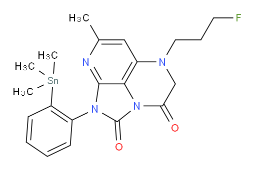 5-(3-fluoropropyl)-7-methyl-1-(2-(trimethylstannyl)phenyl)-4,5-dihydro-1H-1,2a,5,8-tetraazaacenaphthylene-2,3-dione