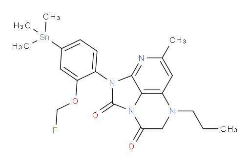 1-(2-(fluoromethoxy)-4-(trimethylstannyl)phenyl)-7-methyl-5-propyl-4,5-dihydro-1H-1,2a,5,8-tetraazaacenaphthylene-2,3-dione