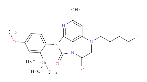 5-(4-fluorobutyl)-1-(4-methoxy-2-(trimethylstannyl)phenyl)-7-methyl-4,5-dihydro-1H-1,2a,5,8-tetraazaacenaphthylene-2,3-dione