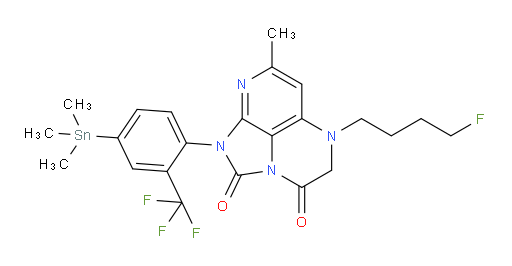 5-(4-fluorobutyl)-7-methyl-1-(2-(trifluoromethyl)-4-(trimethylstannyl)phenyl)-4,5-dihydro-1H-1,2a,5,8-tetraazaacenaphthylene-2,3-dione
