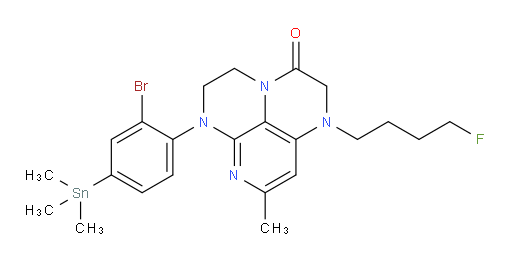6-(2-bromo-4-(trimethylstannyl)phenyl)-1-(4-fluorobutyl)-8-methyl-1,2,5,6-tetrahydro-1,3a,6,7-tetraazaphenalen-3(4H)-one