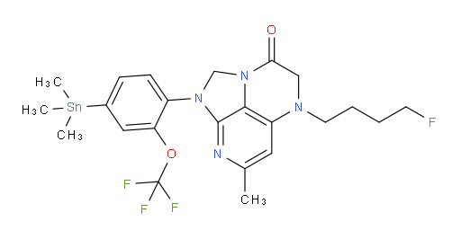 5-(4-fluorobutyl)-7-methyl-1-(2-(trifluoromethoxy)-4-(trimethylstannyl)phenyl)-4,5-dihydro-1H-1,2a,5,8-tetraazaacenaphthylen-3(2H)-one