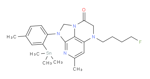 5-(4-fluorobutyl)-7-methyl-1-(4-methyl-2-(trimethylstannyl)phenyl)-4,5-dihydro-1H-1,2a,5,8-tetraazaacenaphthylen-3(2H)-one