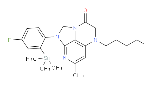 1-(4-fluoro-2-(trimethylstannyl)phenyl)-5-(4-fluorobutyl)-7-methyl-4,5-dihydro-1H-1,2a,5,8-tetraazaacenaphthylen-3(2H)-one