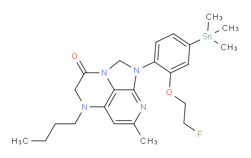 5-butyl-1-(2-(2-fluoroethoxy)-4-(trimethylstannyl)phenyl)-7-methyl-4,5-dihydro-1H-1,2a,5,8-tetraazaacenaphthylen-3(2H)-one