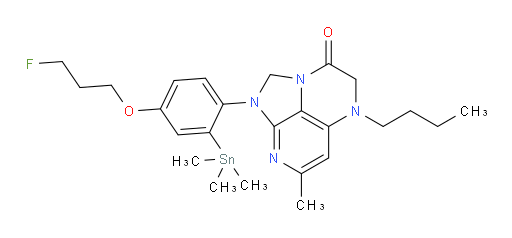 5-butyl-1-(4-(3-fluoropropoxy)-2-(trimethylstannyl)phenyl)-7-methyl-4,5-dihydro-1H-1,2a,5,8-tetraazaacenaphthylen-3(2H)-one
