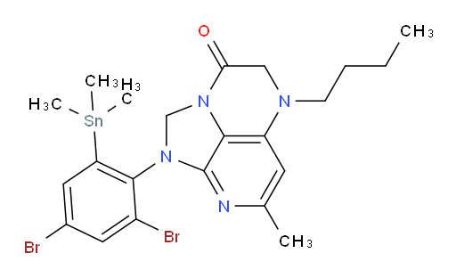 5-butyl-1-(2,4-dibromo-6-(trimethylstannyl)phenyl)-7-methyl-4,5-dihydro-1H-1,2a,5,8-tetraazaacenaphthylen-3(2H)-one