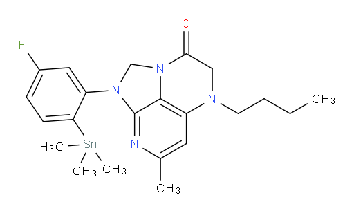 5-butyl-1-(5-fluoro-2-(trimethylstannyl)phenyl)-7-methyl-4,5-dihydro-1H-1,2a,5,8-tetraazaacenaphthylen-3(2H)-one