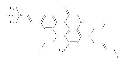 8-(((E)-4-fluorobut-2-en-1-yl)(2-fluoroethyl)amino)-4-(2-(2-fluoroethoxy)-4-((E)-2-(trimethylstannyl)vinyl)phenyl)-6-methyl-1,2-dihydropyrido[2,3-b]pyrazin-3(4H)-one